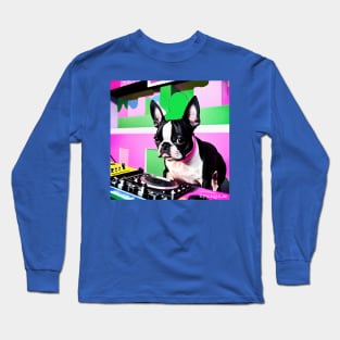 Dog DJ Pop Art Long Sleeve T-Shirt